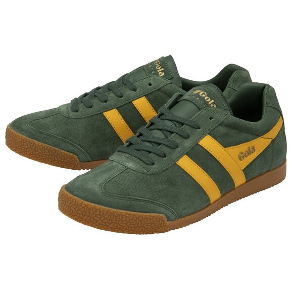 Gola Classics Men's Harrier Suede Sneakers Color Evergreen, Sun - Picture 2 of 5